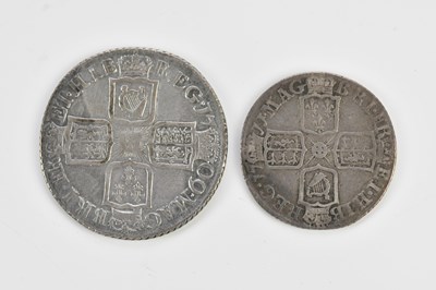 Lot 642 - A Queen Anne silver shilling, 1709, with a...