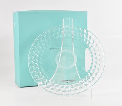 Lot 1304 - TIFFANY & CO; a large crystal platter with...