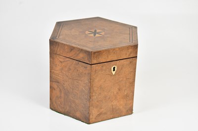 Lot 1225 - A 19th century inlaid walnut concertina casket,...