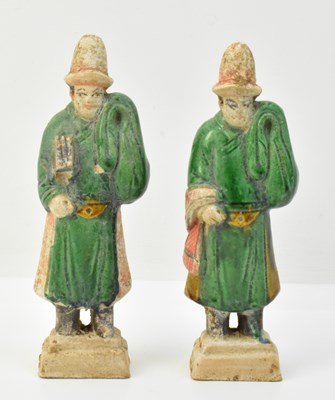 Lot 1063 - MING DYNASTY (1368-1644); two Chinese sancai...
