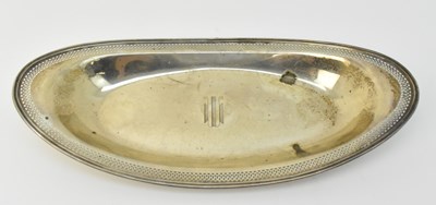 Lot 1183 - A sterling silver elongated oval tray with...