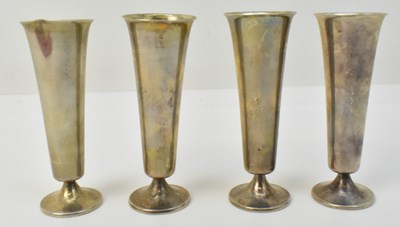 Lot 1282 - REED & BARTON; four matched small silver posy...