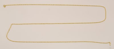 Lot 1477 - A 9ct bright yellow gold dainty necklace,...