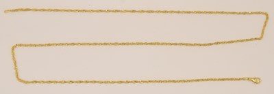 Lot 1478 - A 9ct bright yellow gold dainty necklace,...