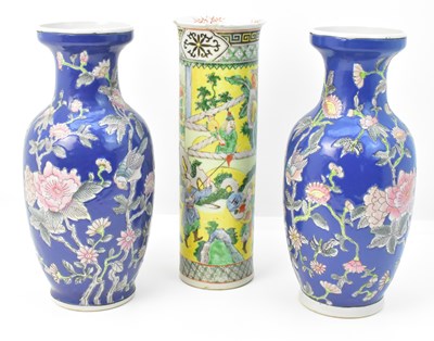 Lot 1050 - A 19th century Chinese porcelain sleeve vase...