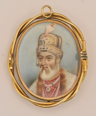 Lot 1309 - A mid to late 19th century Indian hand painted...