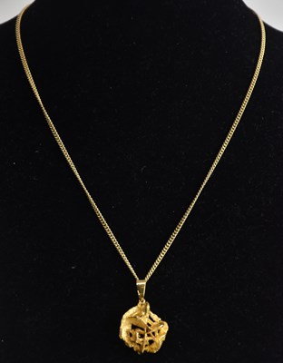Lot 1430 - A 9ct yellow gold dainty necklace with lobster...