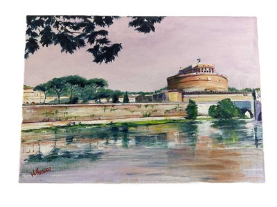 Lot 416 - WENDY RUOCCO; oil on canvas, Castel St Angelo...