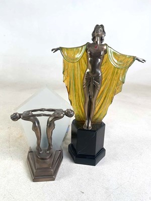 Lot 646 - Two modern Art Deco style figural lamps,...