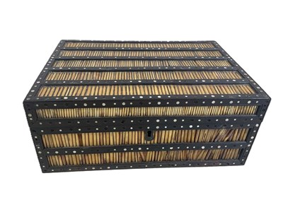 Lot 32 - A porcupine quill sewing box, with quills cut...