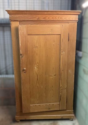 Lot 803 - A pine armoire, height 201cm, width 118cm,...