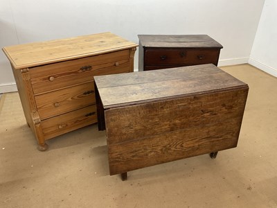 Lot 825 - Three items of old farmhouse furniture,...