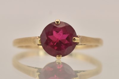 Lot 1397 - A 9ct yellow gold dress ring with claw set...