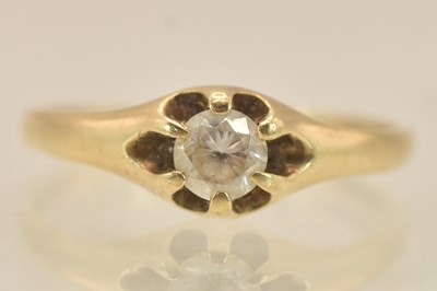 Lot 1395 - A 9ct yellow gold cubic zirconia set solitaire...