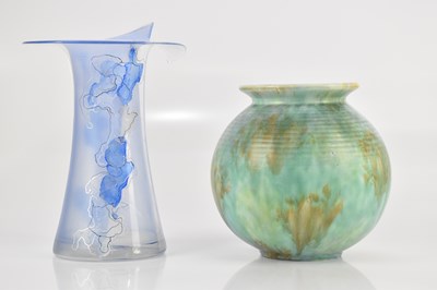 Lot 1510 - BESWICK WARE; a globular green vase, with a...