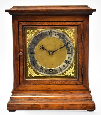 Lot 101 - A Victorian oak cased mantel clock, the gilt...
