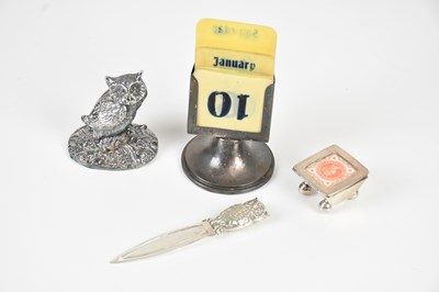 Lot 170 - A hallmarked silver perpetual calendar,...