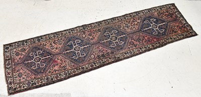 Lot 1161 - A Caucasian hand woven wool runner, worked...