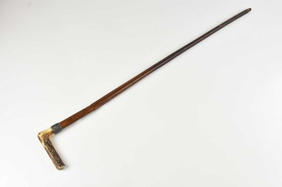 Lot 2246 - A Victorian swordstick with antler handle,...