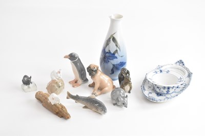 Lot 1465 - ROYAL COPENHAGEN; a collection of eight animal...