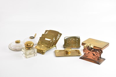 Lot 1247 - A Continental Art Nouveau folding brass...