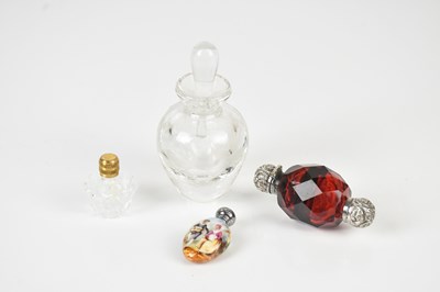 Lot 1263 - A late Victorian cranberry glass double ended...