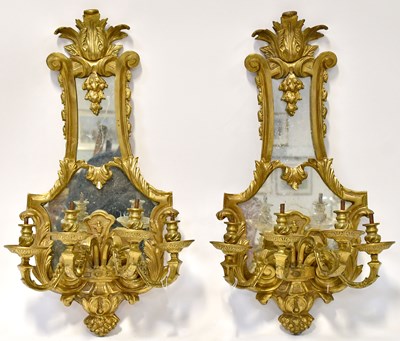 Lot 92 - A pair of 18th century style brass...
