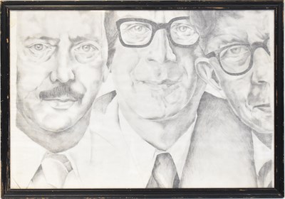 Lot 461 - IN THE MANNER OF SAM WALSH; pencil sketch,...