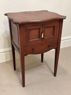 Lot 1147 - An early 20th century mahogany sewing cabinet,...