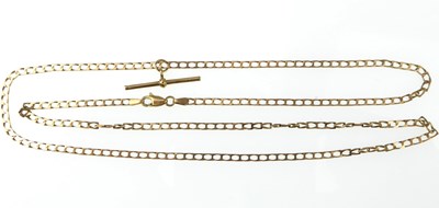 Lot 1013 - A 9ct gold flat link curb necklace with...