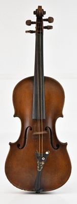 Lot 9 - A full size German violin with one-piece back...