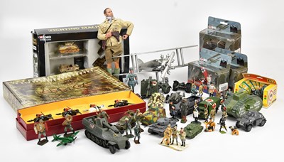 Lot 2041 - A collection of military themed toys and games,...