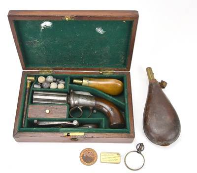 Lot 1114 - A 19th century percussion cap pepper box...