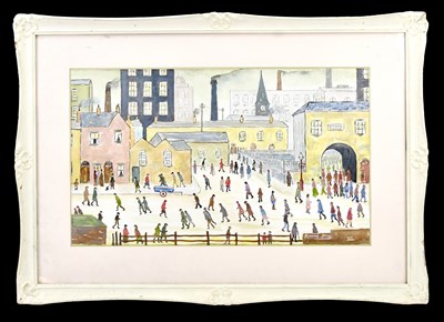 Lot 1601 - RICHARD JAMES; watercolour, street scene,...