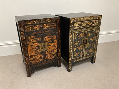 Lot 113 - Two 20th century Chinese lacquered cabinets,...