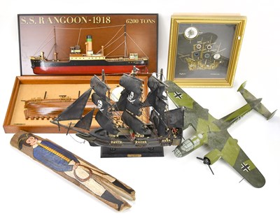Lot 382 - A S.S Rangoon 1918 plaque, 31 x 63cm, together...