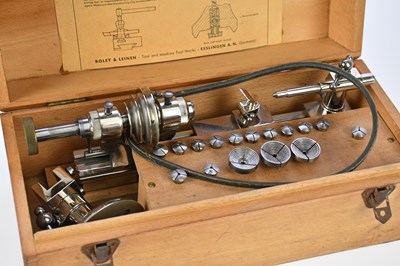 Lot 494 - BOLEY & LEINEN; a cased watchmaker's lathe.