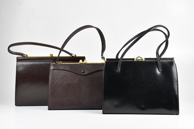 Lot 1556 - An original 1950s pebbled brown leather Kelly...