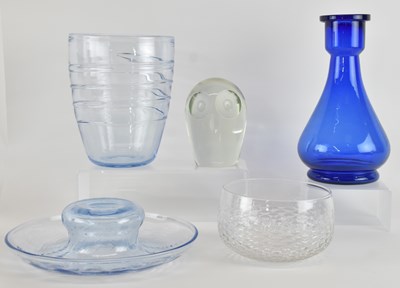 Lot 725 - WHITEFRIARS; a mid century clear art glass...