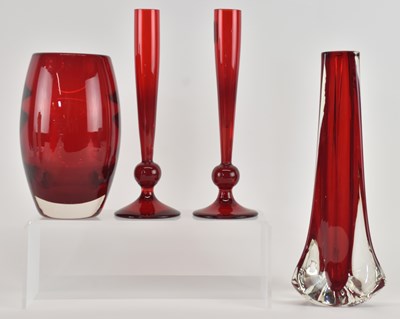 Lot 664 - GEOFFREY BAXTER FOR WHITEFRIARS; a 1960s ruby...