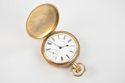Lot 1159 - DENNISON; a gold plated crown wind full hunter...