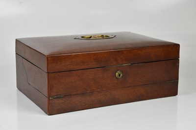 Lot 1207 - A 19th century mahogany writting box with...
