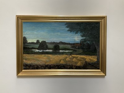 Lot 1703 - LEON BRON; oil on board, 'Sunset', signed...