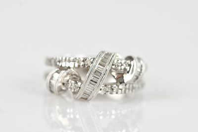 Lot 485 - A white metal diamond set dress ring, set with...
