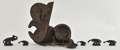 Lot 1046 - A pair of interesting carved wooden and...