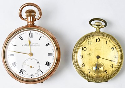 Lot 913 - Two gold-plated pocket watches, comprising an '...