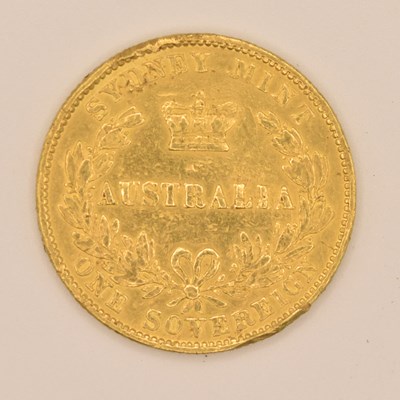 Lot 1578 - A Victoria full sovereign, 1865, young head,...