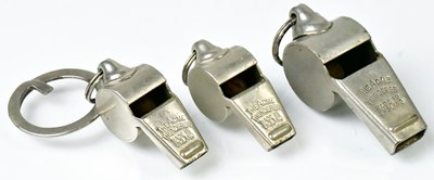 Lot 279 - THE ACME THUNDERER; three school whistles (3).