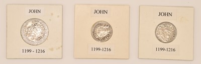 Lot 1597 - Three King John (1199-1216) hammered silver...