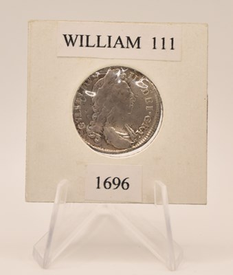 Lot 1607 - A William III 1696 hammered silver shilling,...